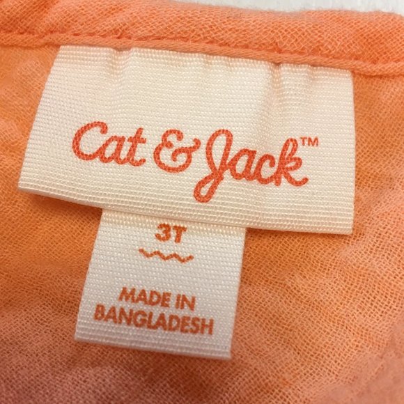 NWT Cat & Jack Peach Sleeveless Summer Dress - Size 3T - Picture 4 of 7